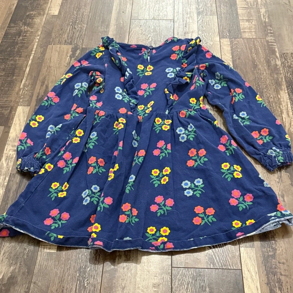 Mini‎ Boden Navy Dress with Colorful Floral Design